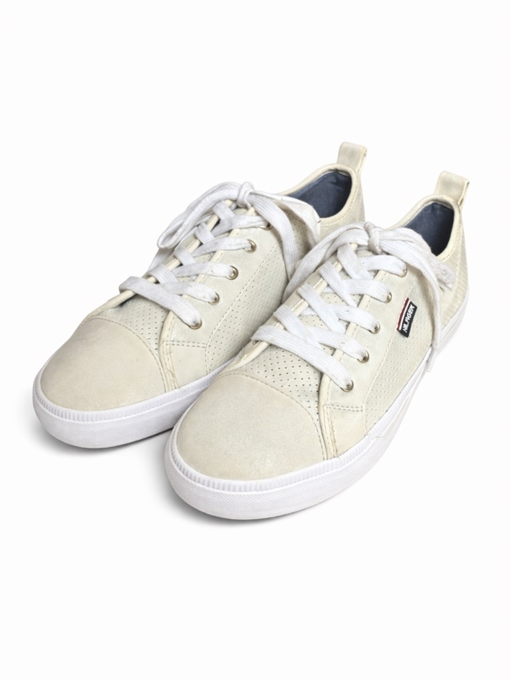 Tommy Hilfiger Sparkle Sneakers Women’s 10 Gray White Low Top Lace-Up